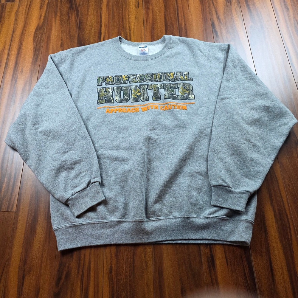 Vintage Jerzees Super Sweats Professional Hunter Camo Puff Print Sweatshirt XL